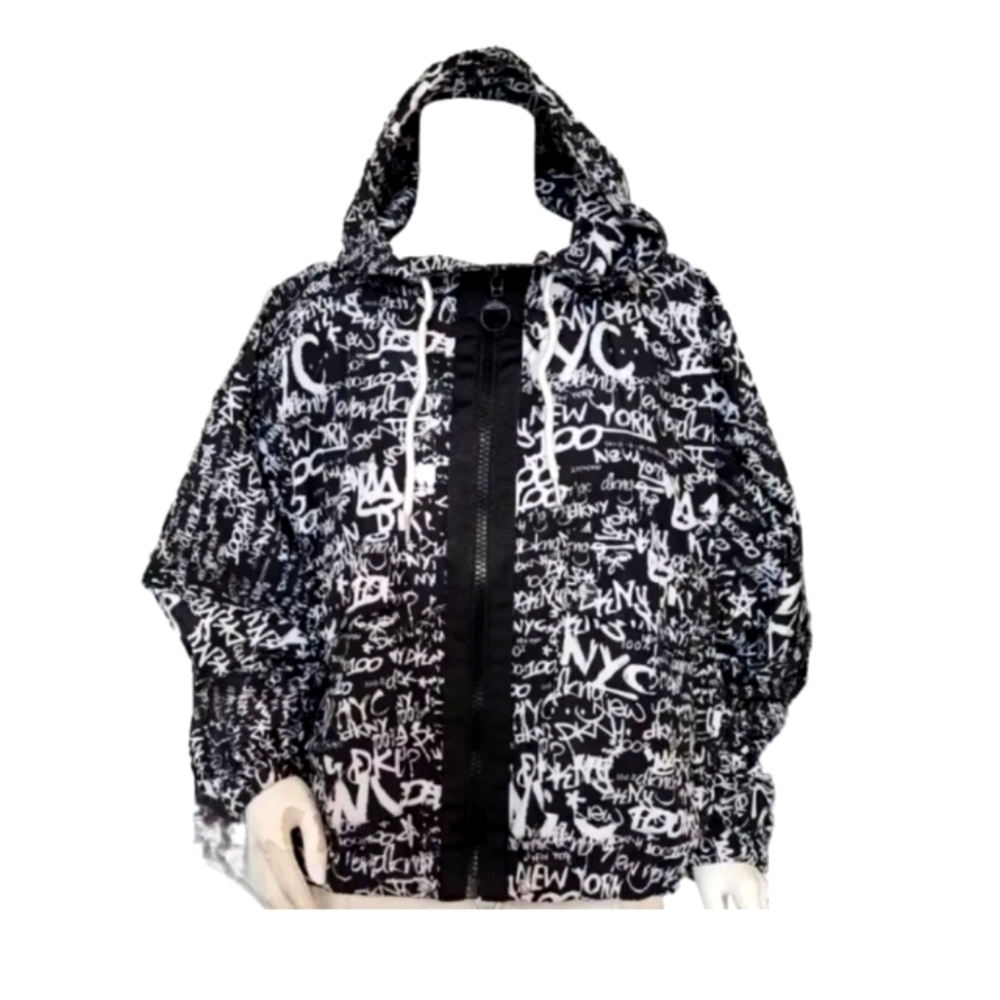 New DKNY Medium Jacket Graffiti Print